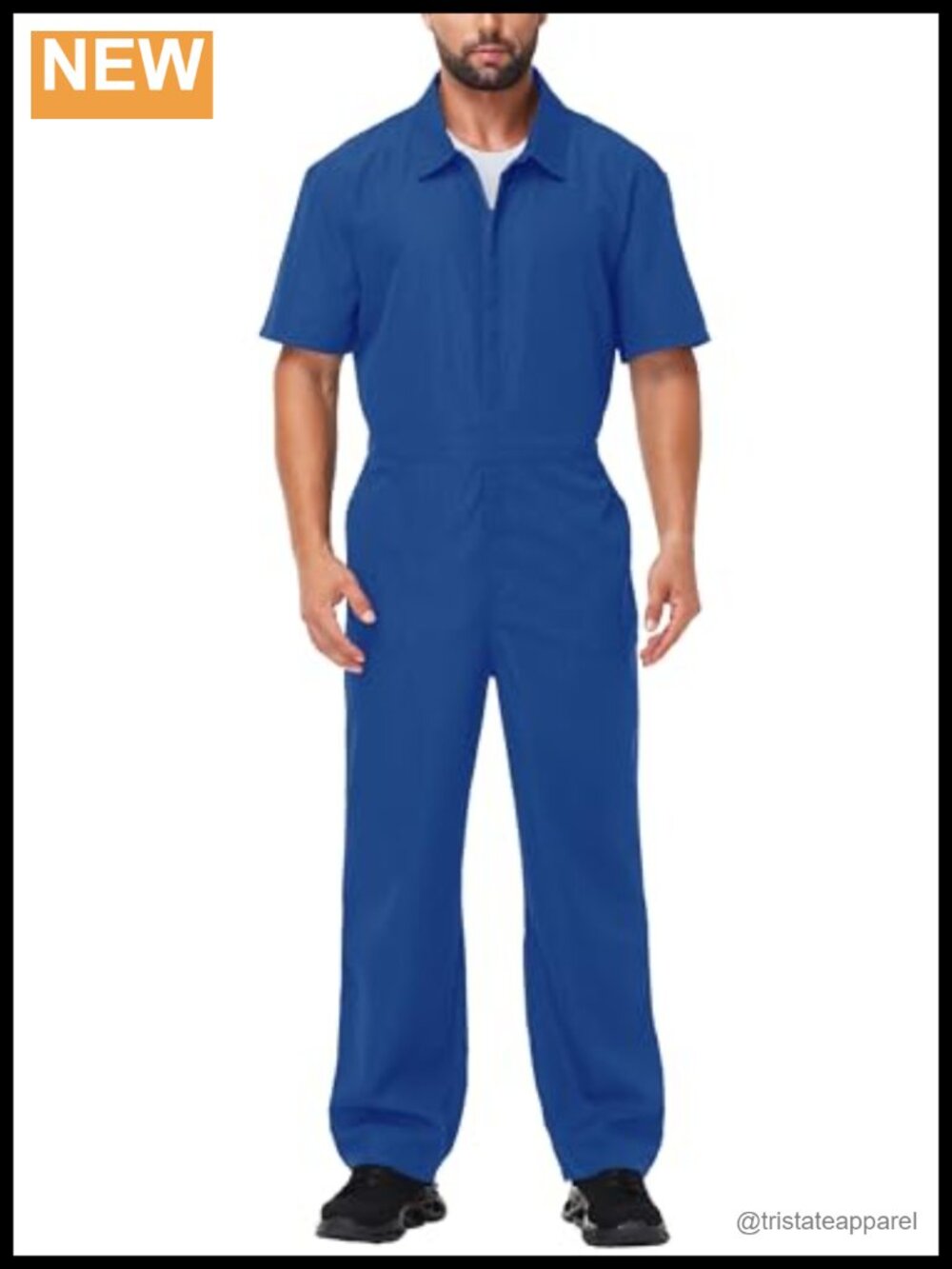 Men Halloween Mechanic Costume Coveralls Short Sleeve Zip Jumpsuit